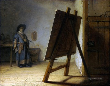  Rembrandt Canvas - The Artist In His Studio Rembrandt